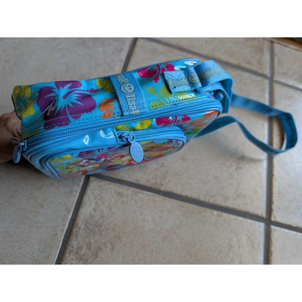 Vintage 90s Lisa Frank Insulated Lunch Box Surfer Girl Long Strap 2 Compartments